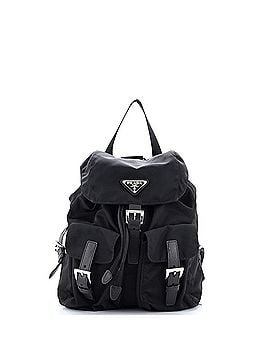Prada Vela Double Front Pocket Backpack Tessuto with Saffiano Leather Small (view 1)