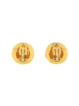Chanel Vintage CC Logo Round Clip on Earrings Textured Metal (view 2)