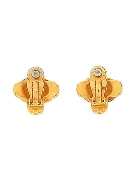 Chanel Vintage CC Cross Clip-On Earrings Textured Metal (view 2)