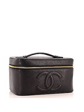 Chanel Vintage Timeless Cosmetic Case with Mirror Caviar Large (view 2)