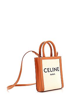 Céline Vertical Cabas Tote Canvas with Leather Mini (view 2)