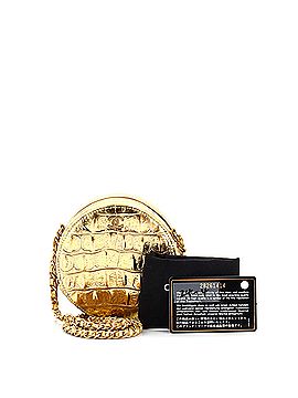 Chanel Round Clutch with Chain Crocodile Embossed Metallic Calfskin (view 2)