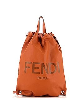 Fendi Logo Drawstring Backpack Leather (view 1)
