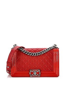 Chanel Boy Flap Bag Quilted Goatskin with Patent Old Medium (view 1)