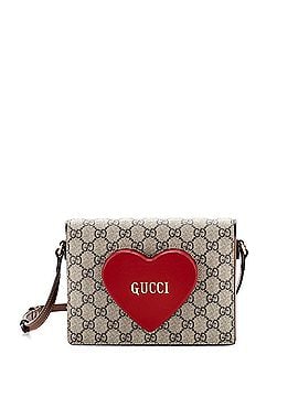 Gucci Logo Heart Crossbody Bag GG Coated Canvas (view 1)