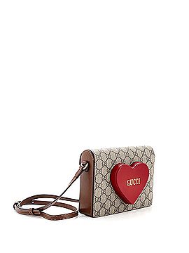 Gucci Logo Heart Crossbody Bag GG Coated Canvas (view 2)