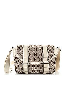 Gucci Double Belt Flap Messenger GG Canvas with Perforated Leather Small (view 1)