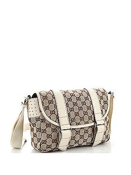 Gucci Double Belt Flap Messenger GG Canvas with Perforated Leather Small (view 2)