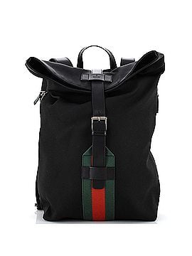 Gucci Web Fold Over Backpack Techno Canvas Medium (view 1)