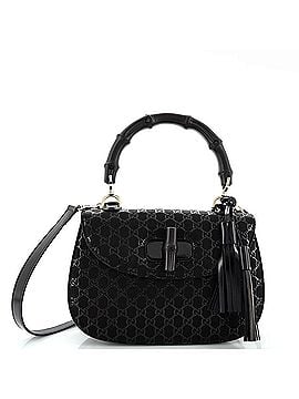 Gucci Bamboo Top Handle Bag GG Embossed Leather Medium (view 1)