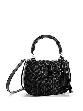 Gucci Bamboo Top Handle Bag GG Embossed Leather Medium (view 2)