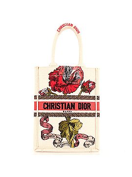 Christian Dior Book Tote Embroidered Canvas Vertical (view 1)