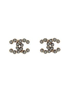Chanel CC Stud Scarab Earrings Metal with Crystals and Faux Pearls (view 1)