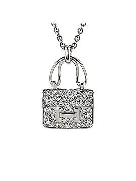 Hermès Amulettes Constance Pendant NM Necklace 18K White Gold and Diamonds (view 1)