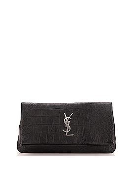 Saint Laurent West Hollywood Fold Over Clutch Crocodile Embossed Leather (view 1)