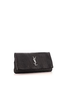 Saint Laurent West Hollywood Fold Over Clutch Crocodile Embossed Leather (view 2)