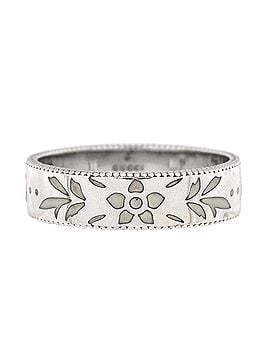 Gucci Icon Blooms Ring 18K White Gold with Enamel 6mm (view 1)