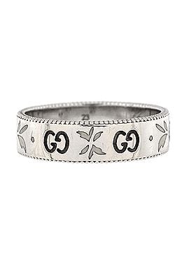 Gucci Icon Blooms Ring 18K White Gold with Enamel 6mm (view 2)