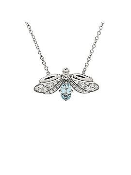 Tiffany & Co. Paper Flowers Firefly Pendant Necklace Platinum with Diamonds and Aquamarine Small (view 1)