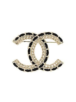 Chanel CC Chain Brooch Metal and Lambskin (view 1)