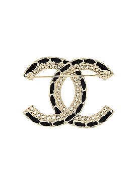 Chanel CC Chain Brooch Metal and Lambskin (view 2)