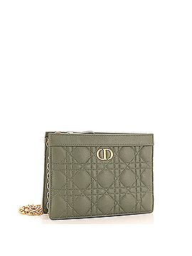 Christian Dior Caro Zipped Pouch With Chain Cannage Quilt Leather (view 2)
