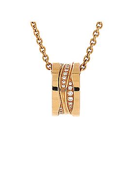 Bvlgari B.Zero1 Design Legend Zaha Hadid Pendant Necklace 18K Rose Gold with Diamonds (view 1)