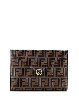 Fendi F is Fendi Envelope Flat Pouch Zucca Embossed Leather Large (view 1)