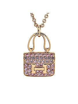 Hermès Amulettes Constance Pendant NM Necklace 18K Rose Gold and Pink Sapphires (view 1)