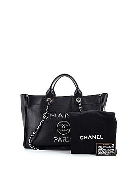 Chanel Deauville Tote Studded Caviar Medium (view 2)
