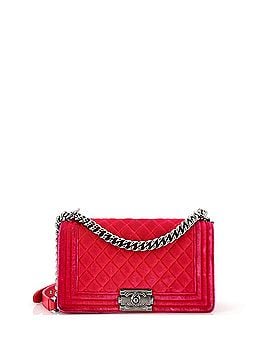 Chanel Boy Flap Bag Quilted Velvet Old Medium (view 1)