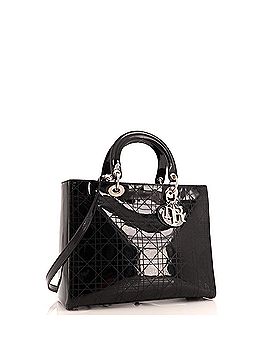 Christian Dior Lady Dior Bag Cannage Quilt Patent Large (view 2)