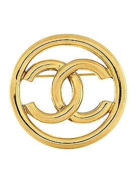 Chanel Vintage CC Cutout Round Brooch Metal XL (view 1)