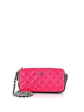 Chanel Double Zip Clutch with Chain Quilted Patent (view 1)
