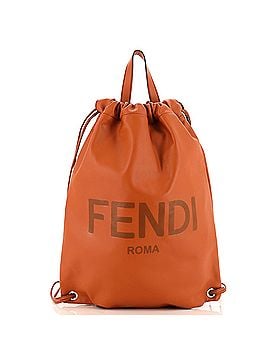 Fendi Logo Drawstring Backpack Leather (view 1)