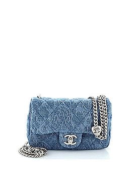 Chanel Sweet Heart Chain Flap Bag Quilted Camellia Denim Mini (view 1)