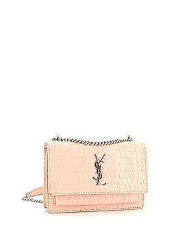 Saint Laurent Sunset Chain Wallet Crocodile Embossed Leather (view 2)
