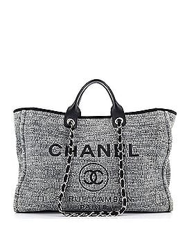 Chanel Deauville Tote Raffia with Glitter Detail Large (view 1)