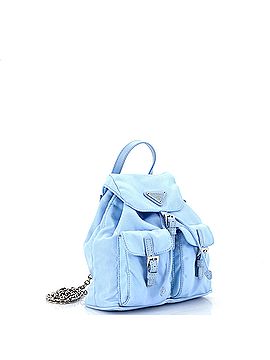 Prada Double Pocket Backpack Chain Shoulder Bag Re-Nylon Mini (view 2)