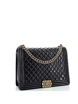 Chanel Boy Flap Bag Quilted Glazed Calfskin Large (view 2)