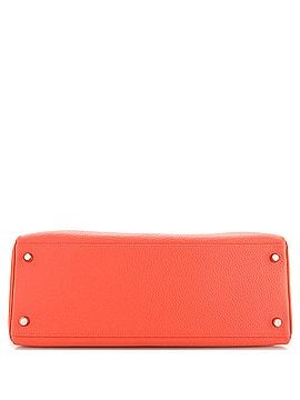 Hermès Kelly Handbag Red Clemence with Palladium Hardware 35 (view 2)