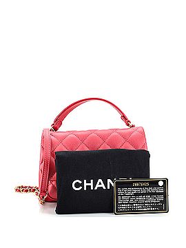 Chanel Front Pocket Top Handle Flap Bag Quilted Calfskin Mini (view 2)