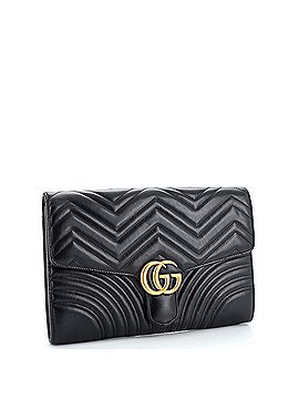 Gucci GG Marmont Flap Clutch Matelasse Leather (view 2)