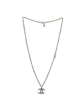 Chanel CC Baguette Pendant Necklace Crystal Embellished Metal Large (view 1)