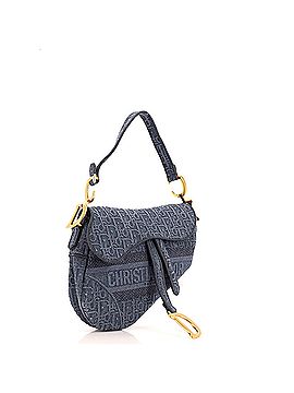Christian Dior Saddle Handbag Oblique Denim Medium (view 2)