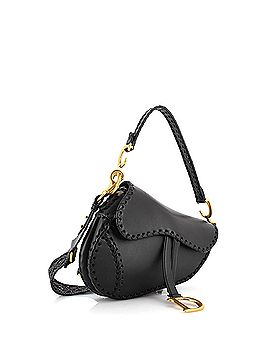 Christian Dior Saddle Handbag Whipstitch Leather Medium (view 2)