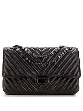 Chanel So Black Reissue 2.55 Flap Bag Chevron Aged Calfskin 226 (view 1)
