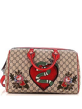 Gucci Convertible Boston Bag Embroidered GG Coated Canvas Medium (view 1)