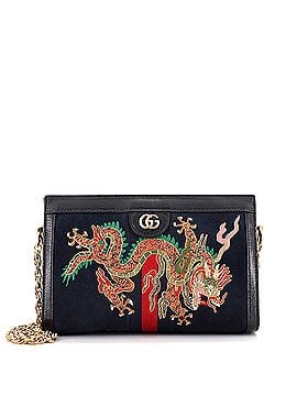 Gucci Ophidia Chain Shoulder Bag Embroidered Suede Medium (view 1)
