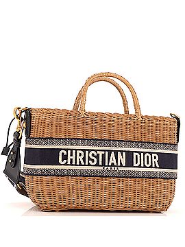 Christian Dior Basket Bag Wicker and Oblique Canvas Large (view 1)
